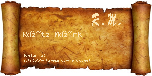 Rátz Márk névjegykártya